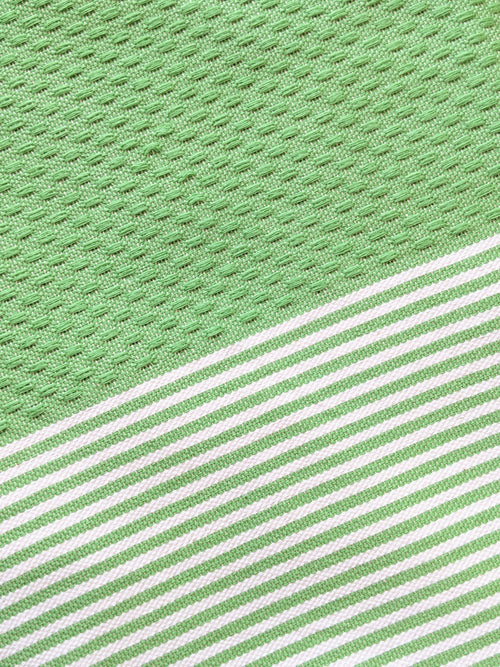 Hamam Blanket apple green honeycomb striped