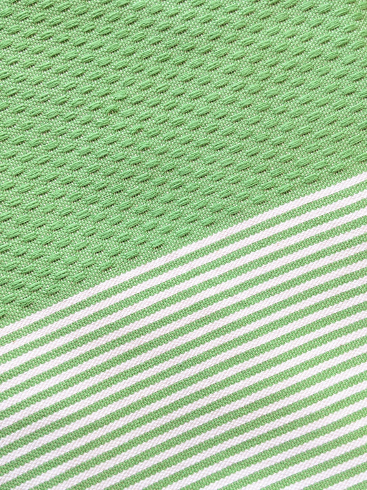 Couverture de hammam rayée nid d'abeille vert pomme