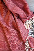 Wool blanket / cozy blanket herringbone brick ltd. 