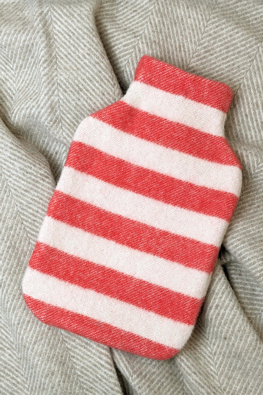 Housse de bouillotte STRIPES tomato / off white