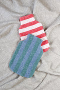 Hot water bottle cover STRIPES greenstone / denim 