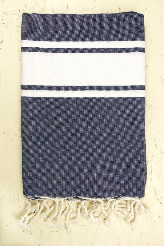 Hamam Blanket blue one stripe