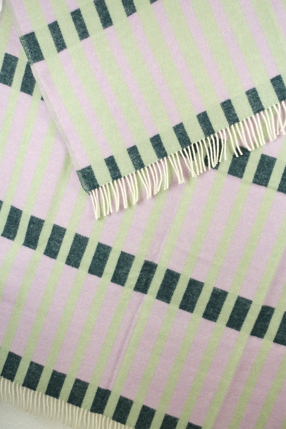 Wolldecke / Kuscheldecke DESSAU lavender / sage / petrol