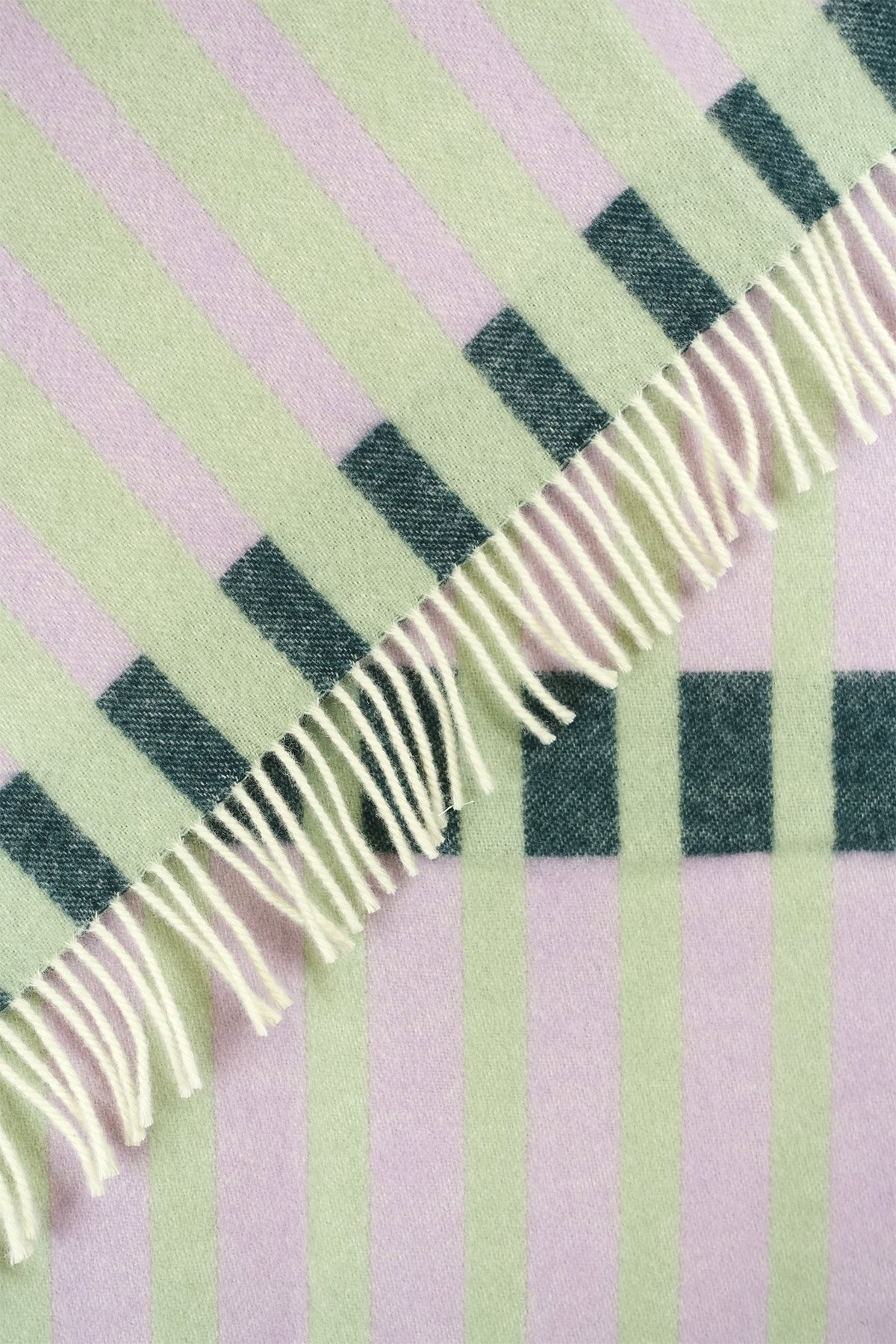 Wolldecke / Kuscheldecke DESSAU lavender / sage / petrol
