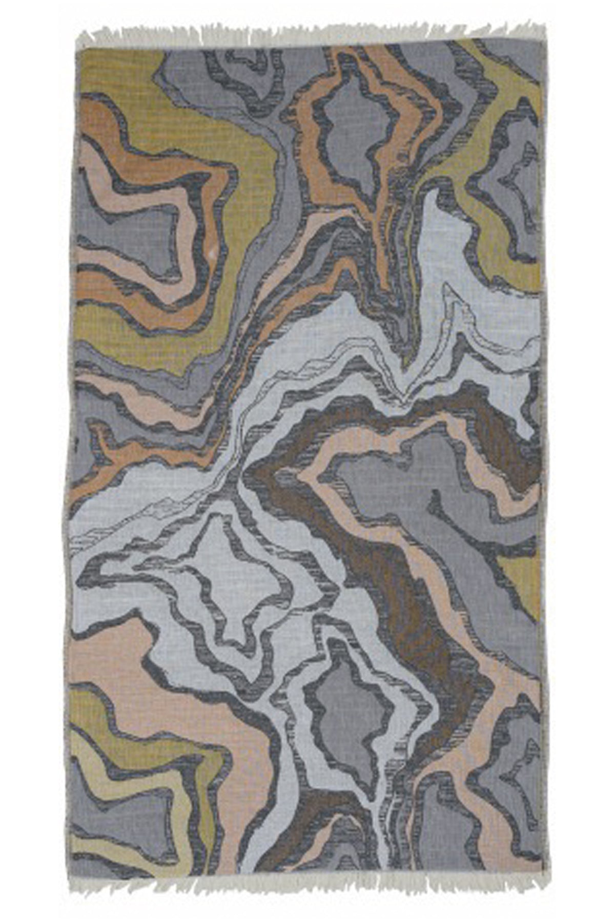 luxuriöses Badetuch reflections mustard ochre anthracite