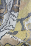 luxuriöses Badetuch reflections mustard ochre anthracite