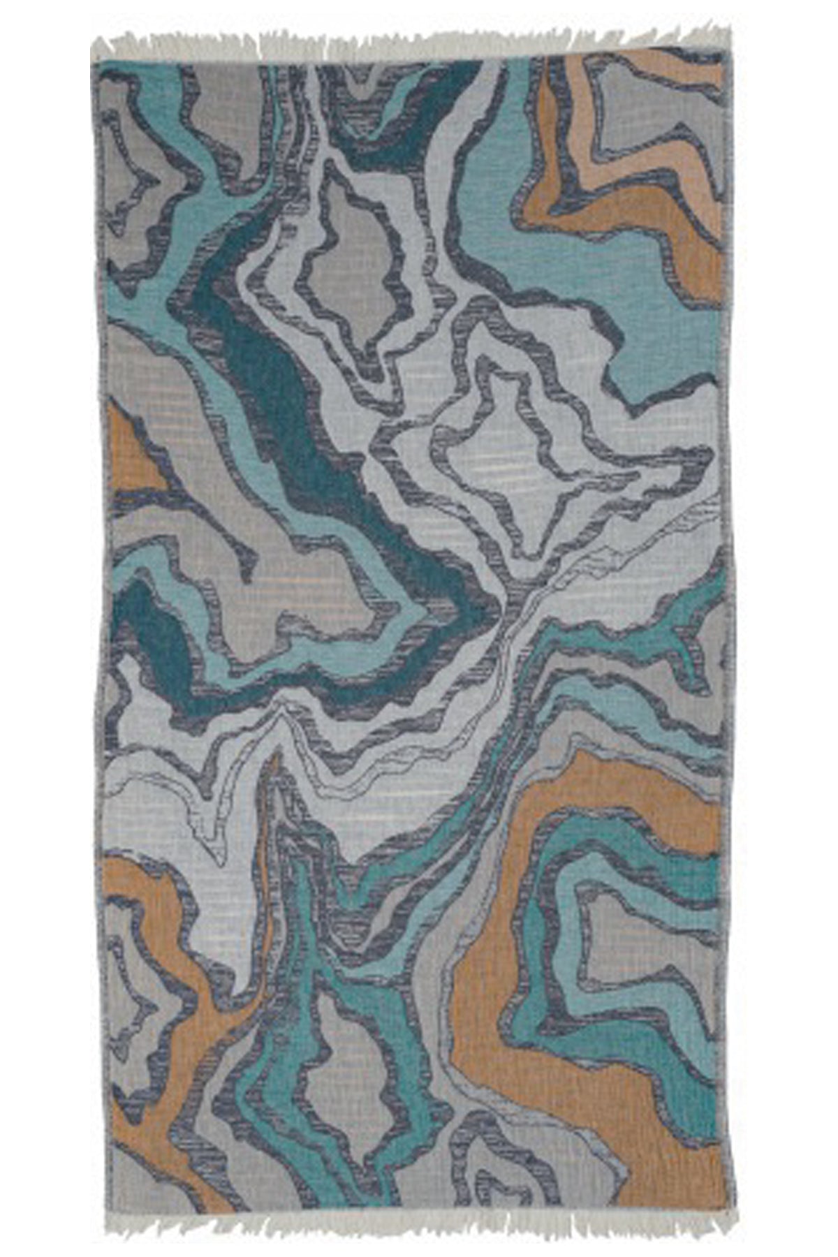 luxuriöses Badetuch reflections turquoise ochre