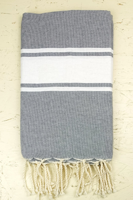 Hamam Blanket grey one stripe