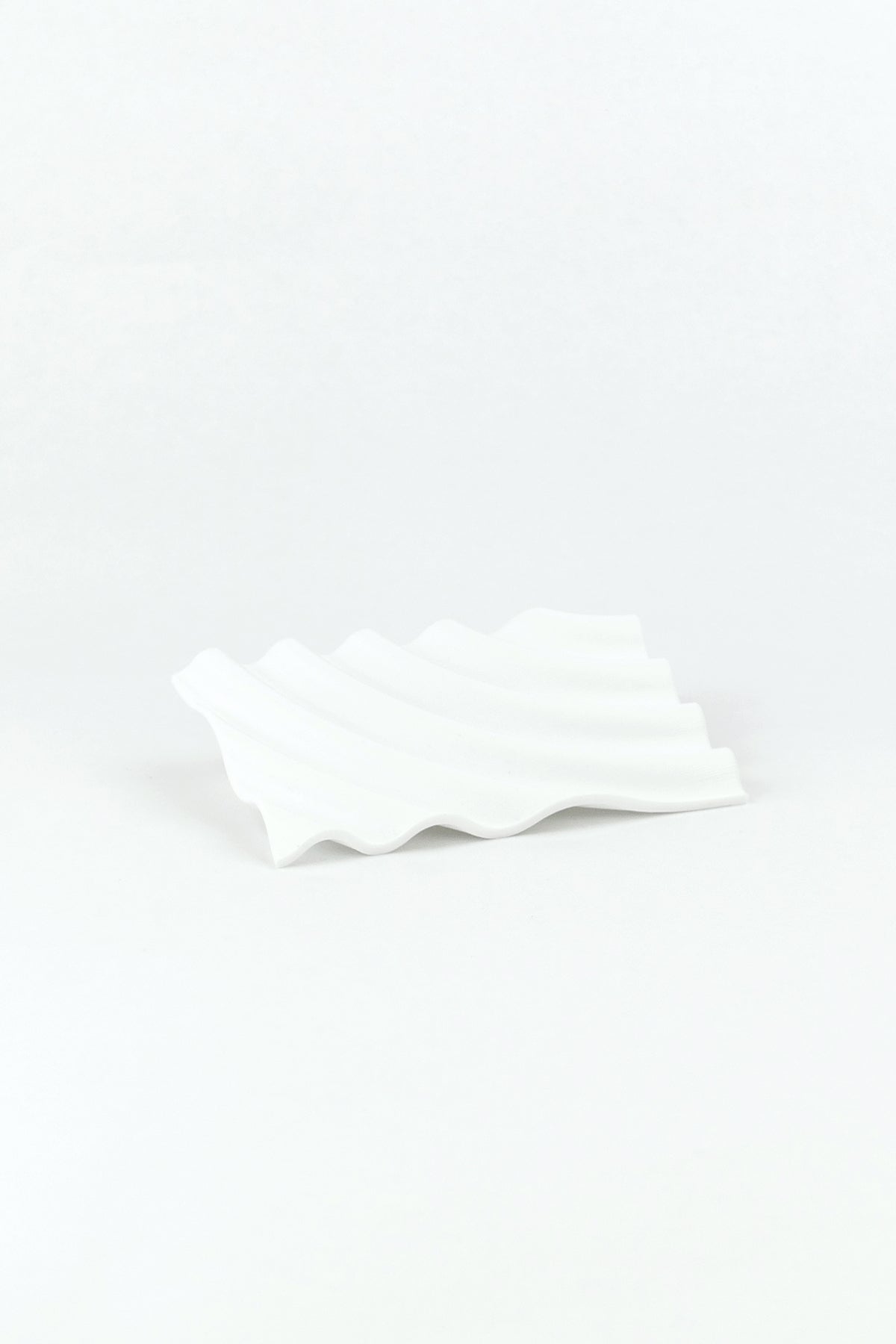 Seifenschale aus recyceltem PET / recycled PET soap dish pearl white ripple