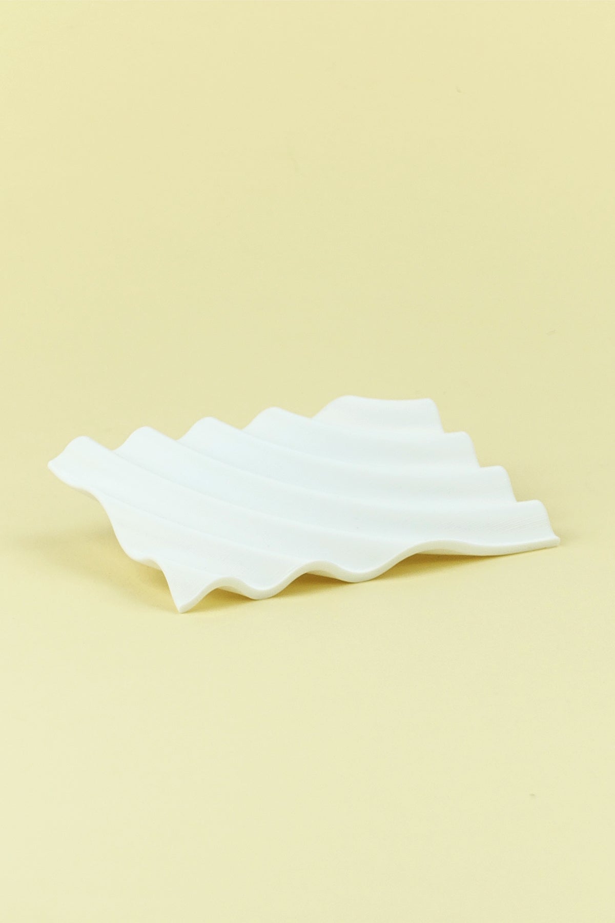 Seifenschale aus recyceltem PET / recycled PET soap dish pearl white ripple