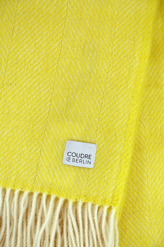 Wolldecke / Kuscheldecke herringbone lemon limited edition