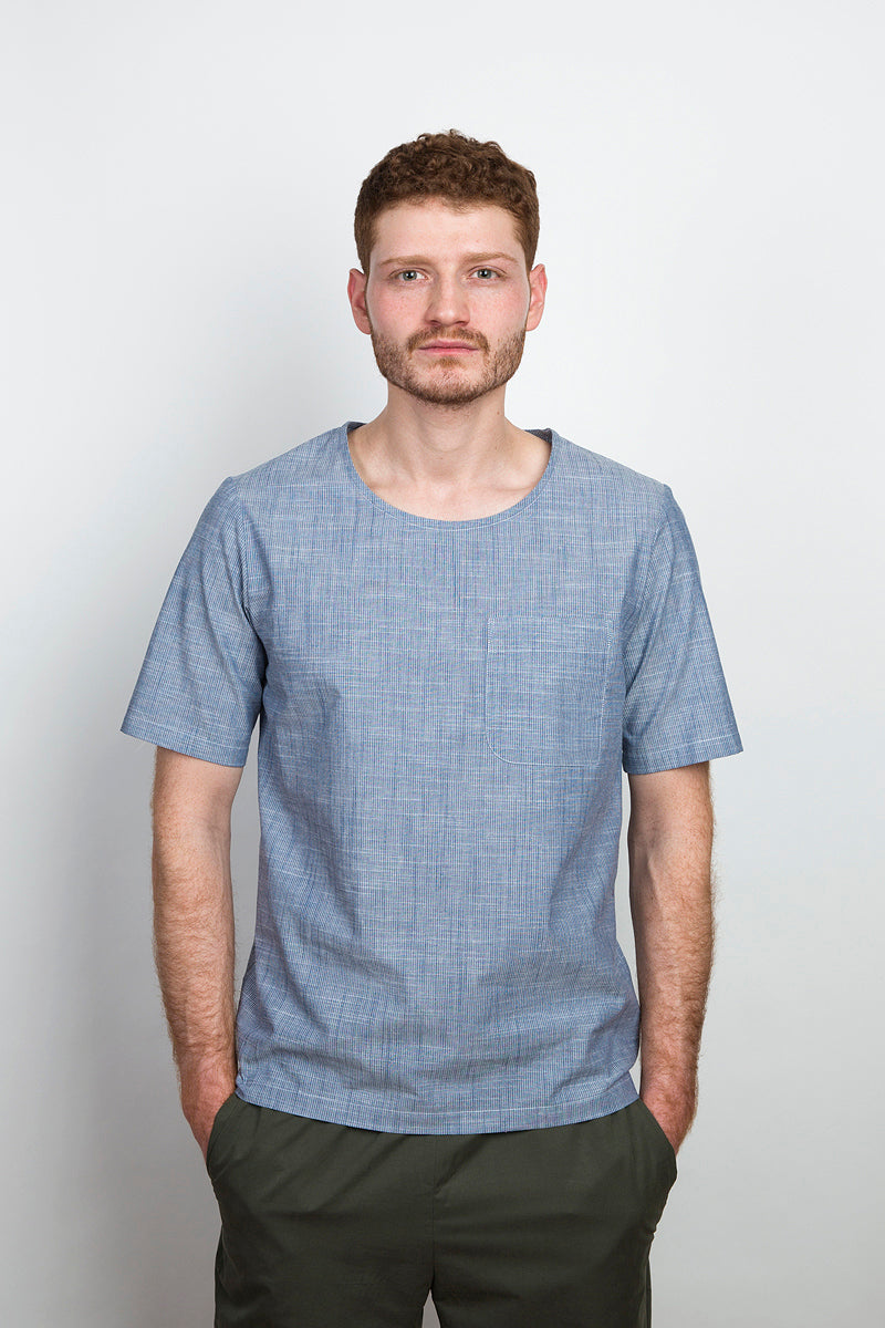 Woven T-Shirt striped sky - Coudre Berlin