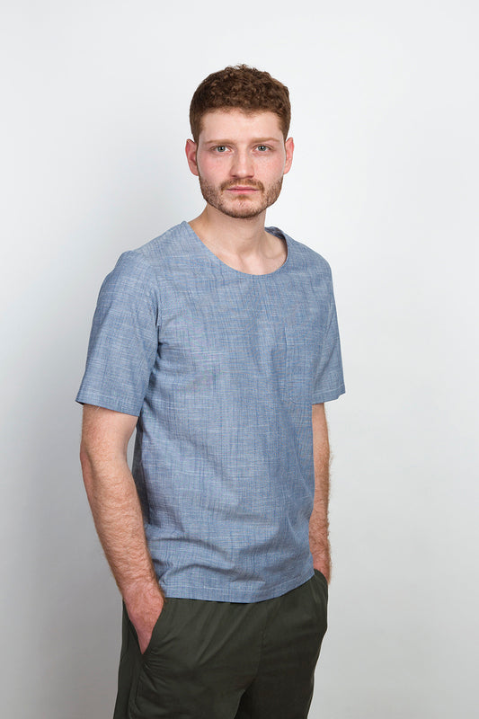 Woven T-Shirt striped sky - Coudre Berlin