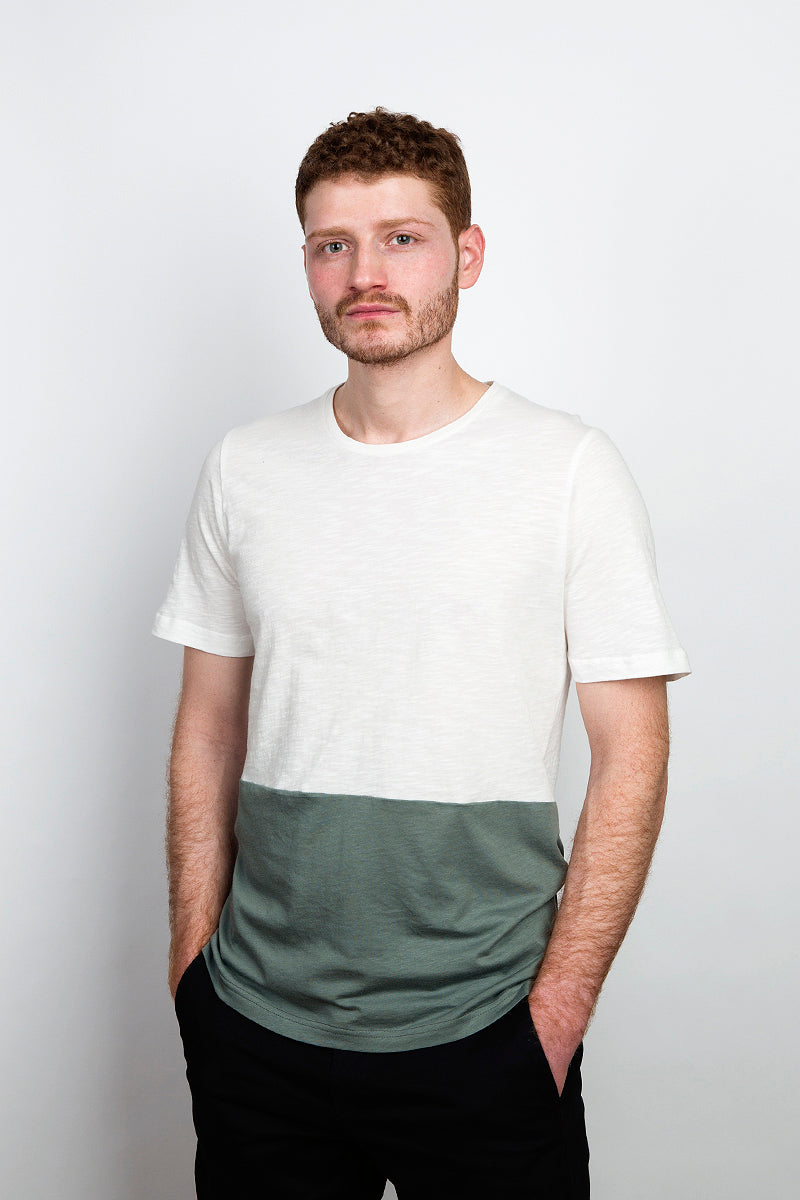 Color Block T-Shirt chalk/merman - Coudre Berlin