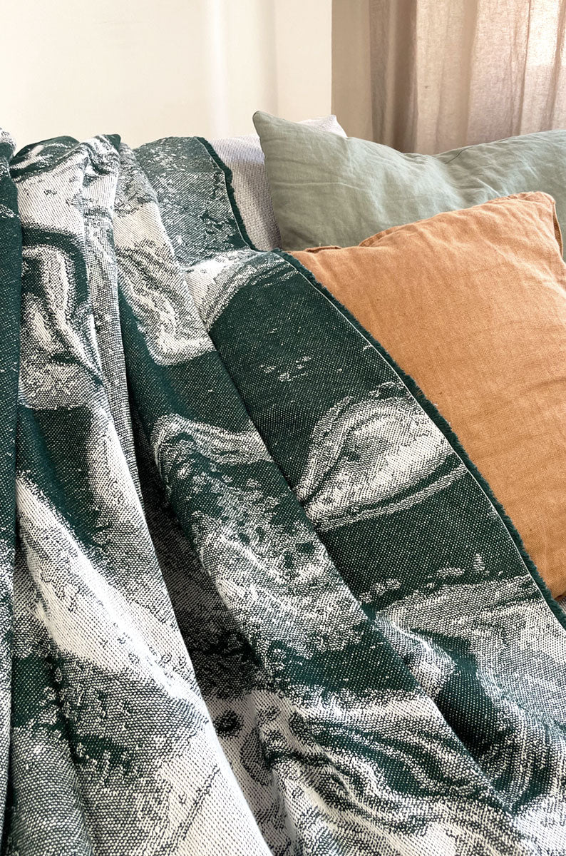 Cotton Blanket green marble - Coudre Berlin
