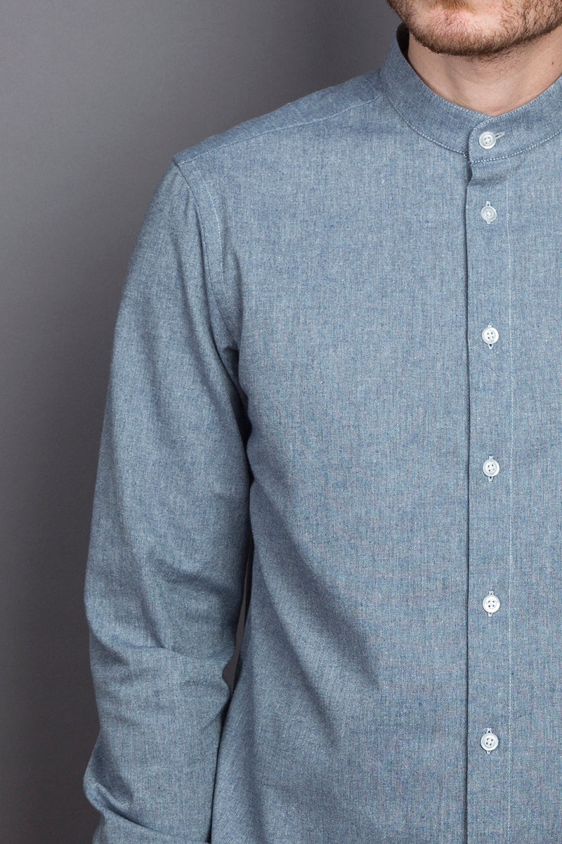 Band Collar Shirt cloud - Coudre Berlin