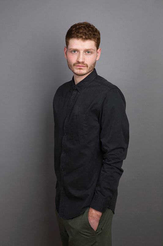 Garment Dye Shirt Charcoal - Coudre Berlin