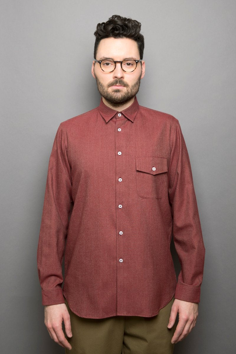 Kent Collar Shirt red melange - Coudre Berlin