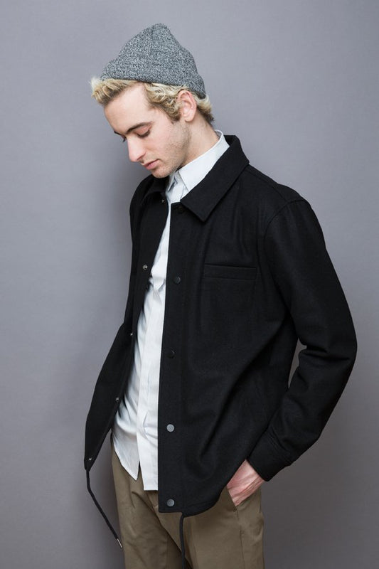 Wool Shirt Jacket black - Coudre Berlin