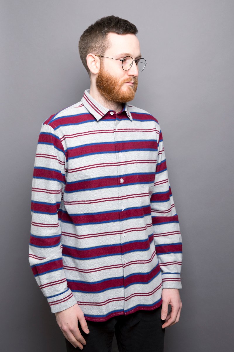 Kent Collar Shirt winter stripes red - Coudre Berlin
