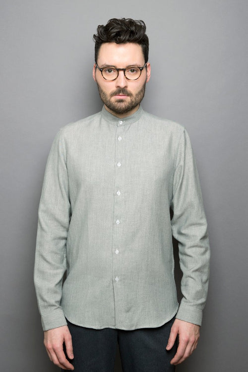 Band Collar Shirt pebble - Coudre Berlin