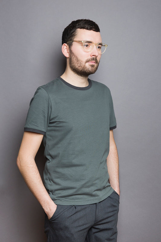 Contrast Collar T-Shirt serpentine - Coudre Berlin