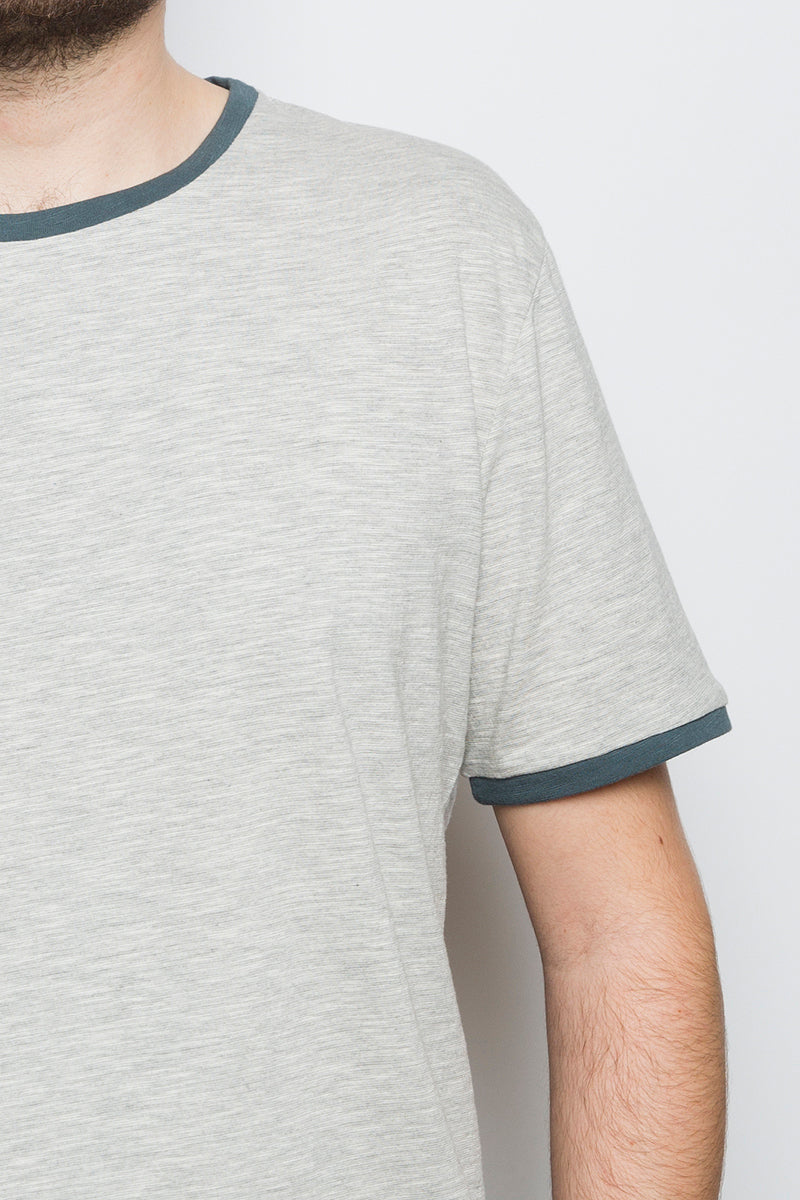Contrast Collar T-Shirt grey/reed - Coudre Berlin
