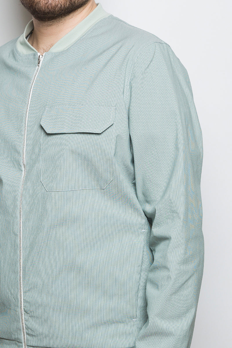 Light Bomber Jacket green stripe - Coudre Berlin