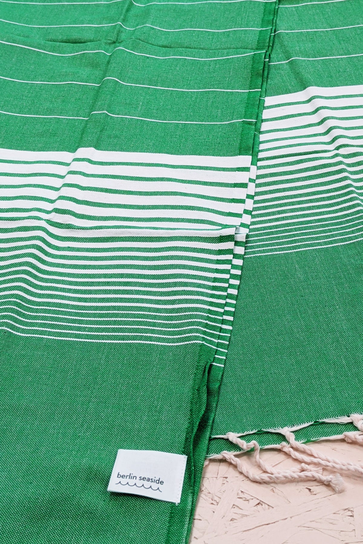 Hamam Blanket gradient green stripe - Coudre Berlin