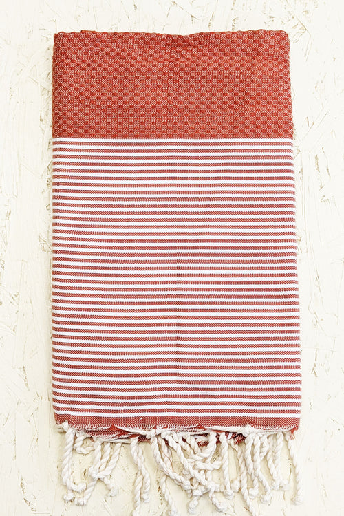 Hamam Blanket honeycomb rust - Coudre Berlin