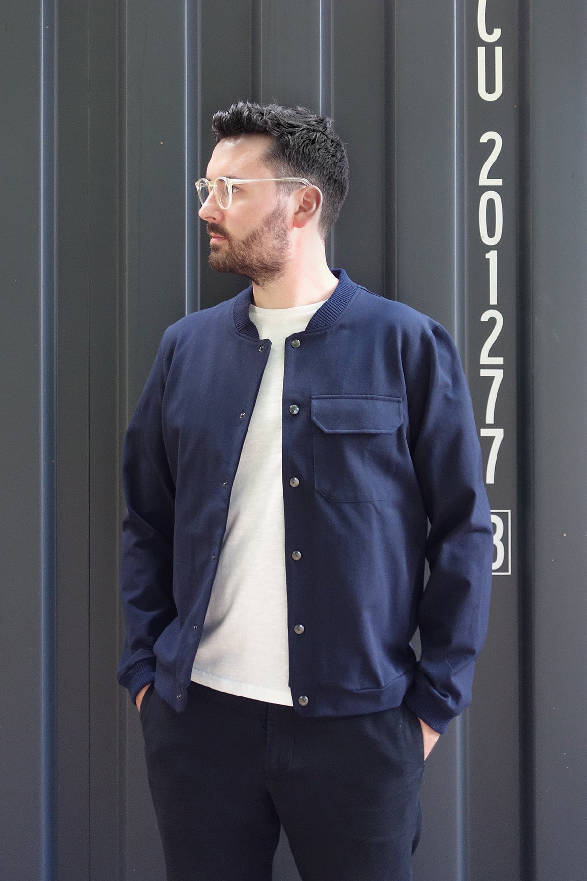 Snaps Bomber Jacket navy - Coudre Berlin