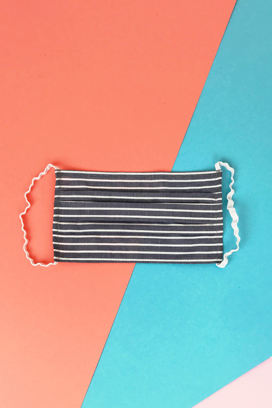 Mund und Nasenschutz blau gestreift - Coudre Berlin