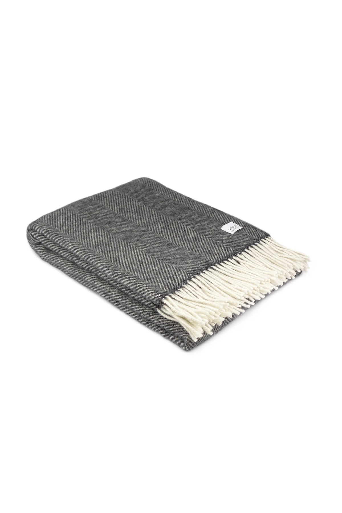 Wolldecke / Kuscheldecke herringbone anthracite - Coudre Berlin